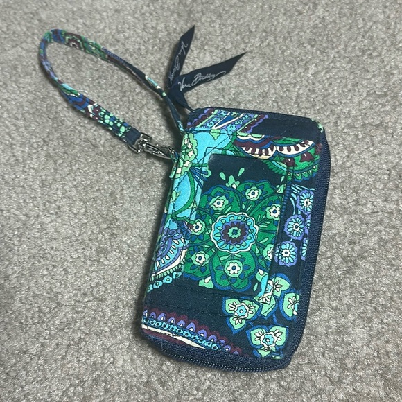 Vera Bradley Handbags - Vera Bradley blue rhapsody wristlet wallet ID holder navy and green floral